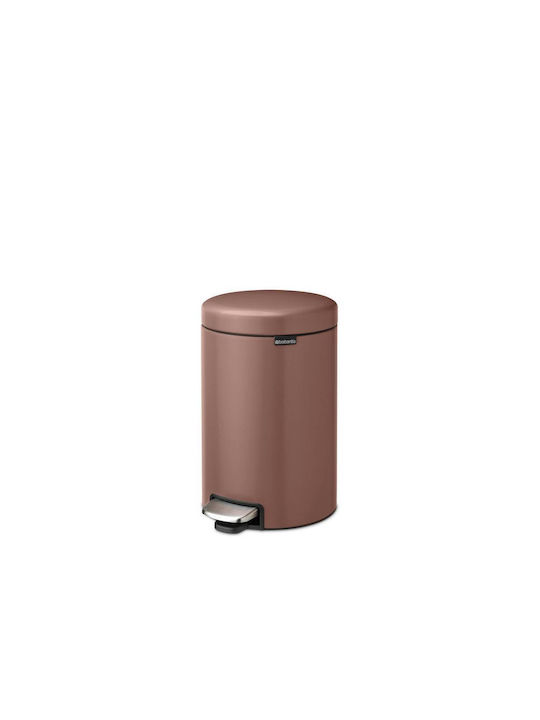 Brabantia Newicon Κάδος Απορριμμάτων Πλαστικός με Πεντάλ Καφέ 12lt