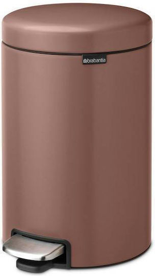 Brabantia Κάδος NewIcon Pedal Απορριμμάτων Πλαστικός με Πεντάλ Καφέ 12lt
