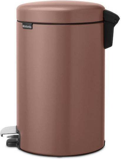 Brabantia Κάδος NewIcon Pedal Απορριμμάτων Πλαστικός με Πεντάλ Καφέ 12lt