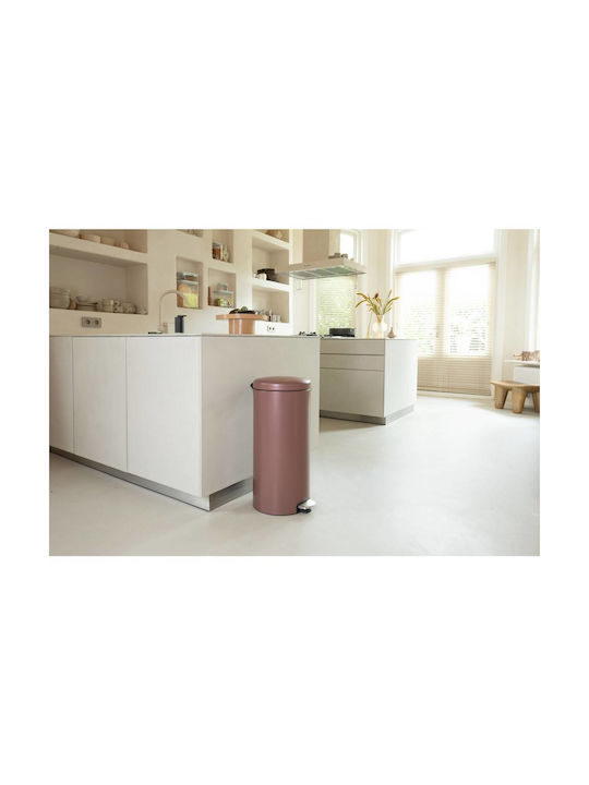Brabantia Newicon Coș de Gunoi Metal cu Pedală Maro 30lt 1buc