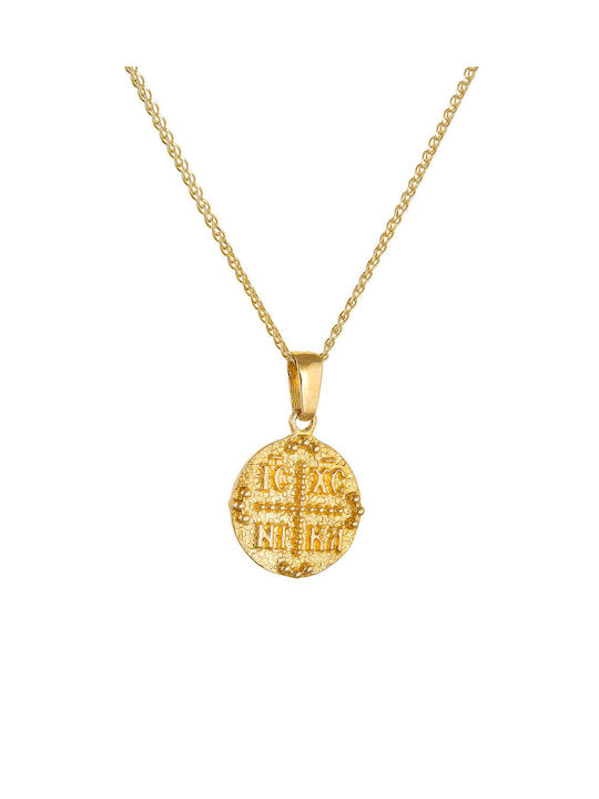 Gold 9k Double-Sided Embossed Constantine Charm