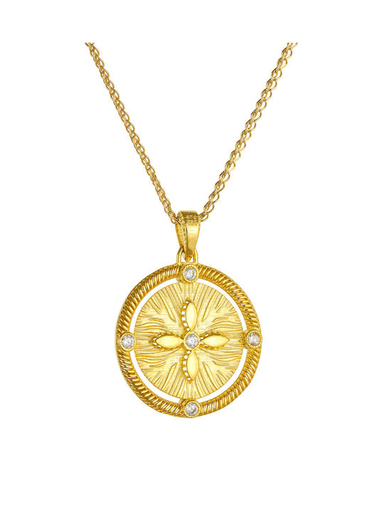 Graviertes Kinderanhänger Doppelseitiges Talisman Constantinato in 14K Gold 52RK6317-2834