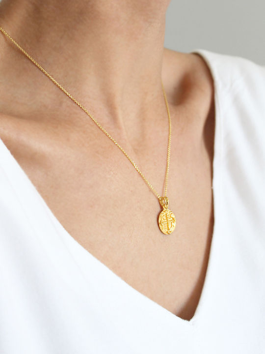 Engraved 9k Gold Constantinato Charm