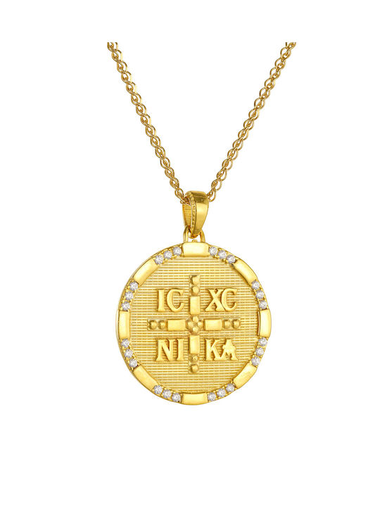 Kritsimis Pendant Kids Talisman Double Sided Constantine from Gold 14K 52RK6321-2840