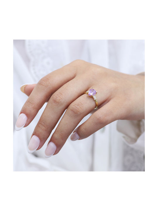 Damen Ring mit Zirkonia aus Gold 14K