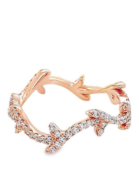 Xryseio Damen Ring mit Zirkonia aus Silber Vergoldet