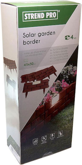 Artool Πλαστική Μπορντούρα Κήπου σε Καφέ Χρώμα 42x29cm 4τμχ