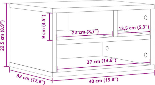 Printer Stand White 40x32x22.5 cm from Treated Wood