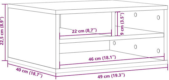 Printer Table Stand Grey Sky 49x40x22.5 cm from Treated Wood