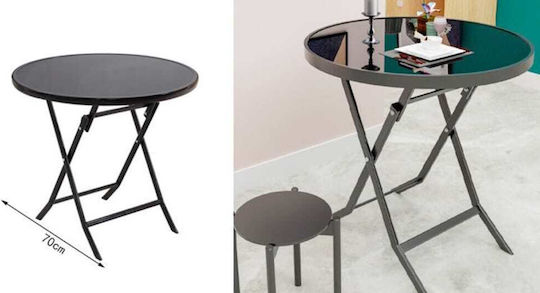 Tisch Zusammenklappbar 70x70x70cm Schwarz