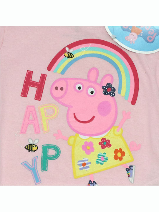 Peppa Pig Παιδική Πιτζάμα Καλοκαιρινή Ροζ