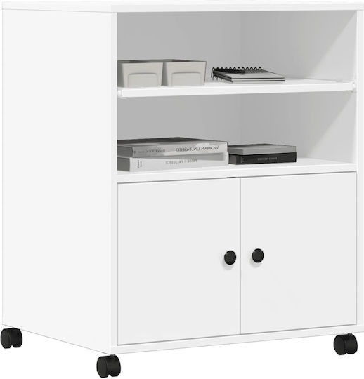 Βάση Εκτυπωτή με Ρόδες Λευκή 60 x 48 x 74 εκ. (840632)