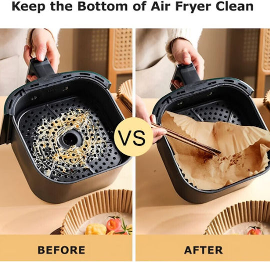 Αντικολλητικά Χαρτιά για Air Fryer 16x16εκ. 100τμχ