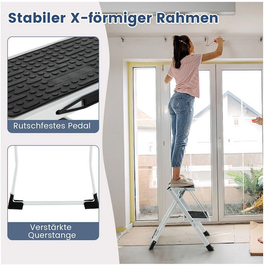 Costway Leiter Metallisch mit 2 Stufen 50cm