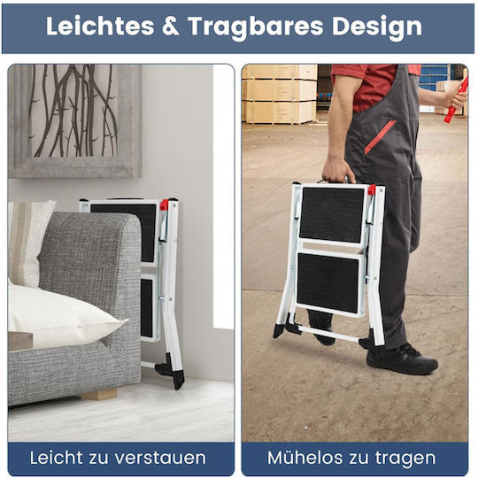 Costway Leiter Metallisch mit 2 Stufen 50cm