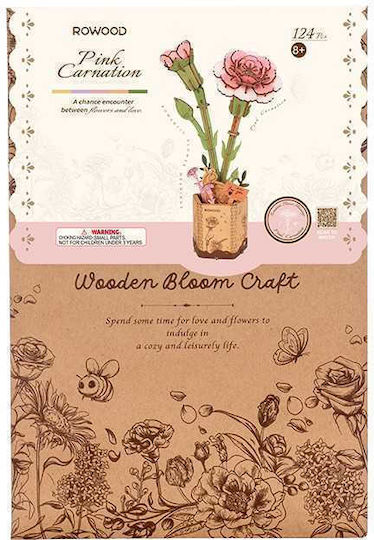 Rowood Παιχνίδι Κατασκευών Ξύλινo Pink Carnation για Παιδιά 8+ Ετών