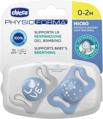 Chicco Pacifiers Silicone Physioforma Micro Blue/White for 0-2 months 2pcs