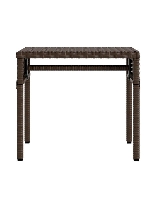 Deckchair Rattan with Cushion & Sunshade Brown with Table 200x55cm.