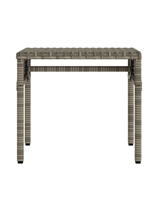 Deckchair Rattan with Cushion & Sunshade Gray with Table 200x55cm.