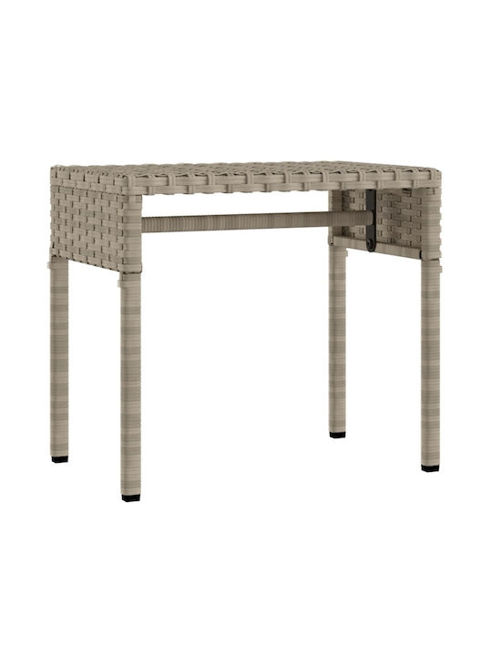 Deckchair Rattan with Cushion & Sunshade Gray with Table 200x55cm.