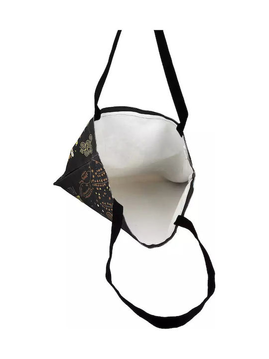 Carmani Fabric Shopping Bag in Black color