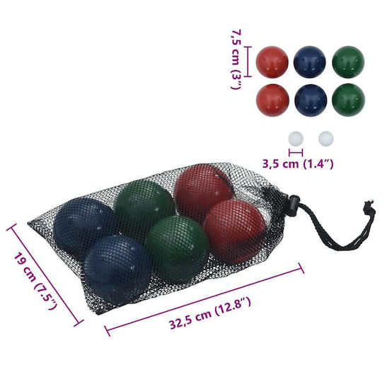 Bocce-Kugel-Set 8-teilig mit Tragetasche aus massivem Kiefernholz 4008441