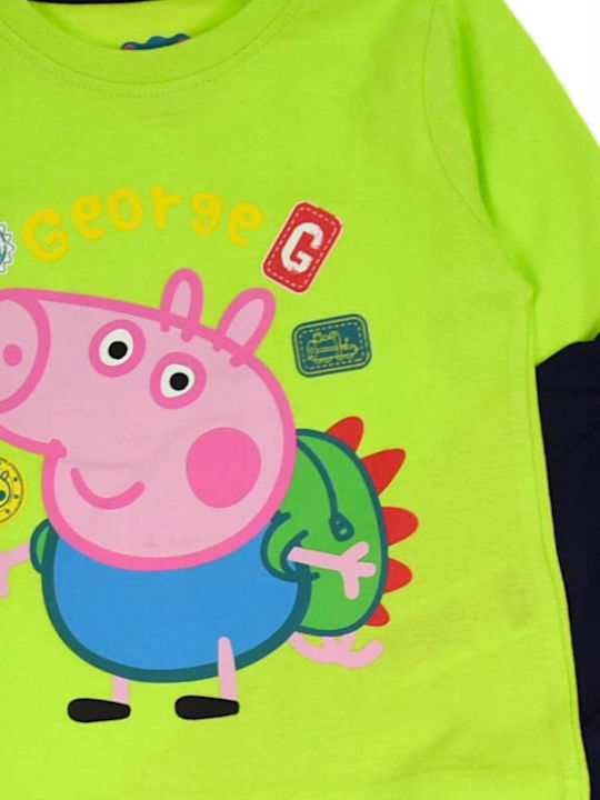 Peppa Pig Pijama pentru copii De iarnă Din bumbac Lime