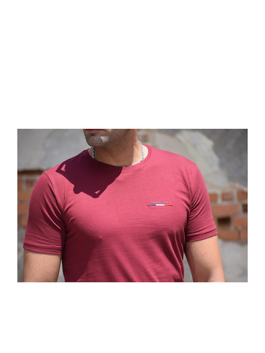 Cotton Green T-shirt Bărbătesc cu Mânecă Scurtă Bordeaux (code ts44)