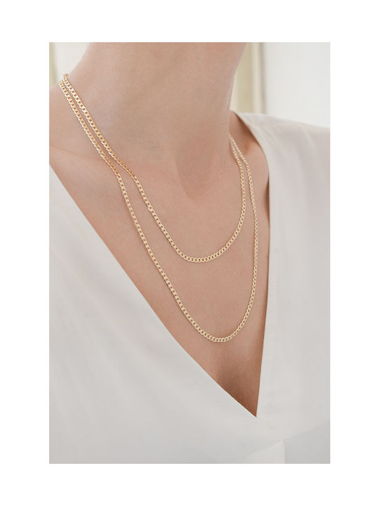 Kritsimis Goldene Kette Nacken 14K mit einer Länge von 60cm