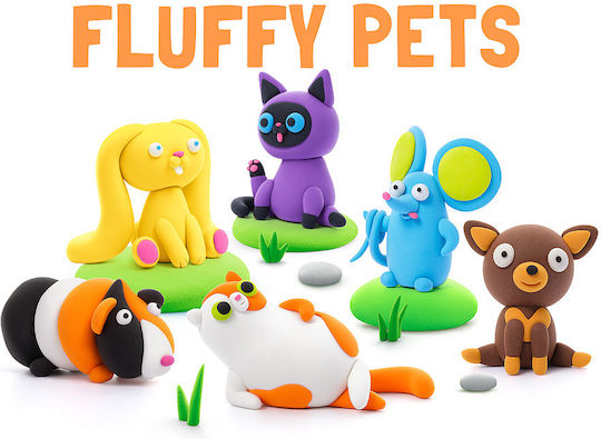 Hey Clay Fluffy Pets Παιδικός Πηλός Σετ