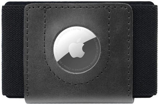 Fixed Tiny Wallet Airtag In Genuine Cowhide Black