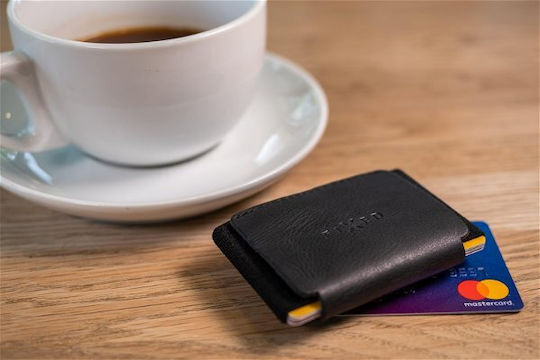 Fixed Tiny Wallet Airtag In Genuine Cowhide Black