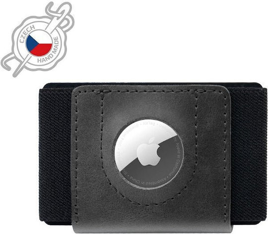 Fixed Tiny Wallet Airtag In Genuine Cowhide Black