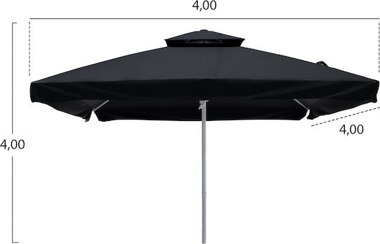 Umbrelă Profesională Rotundă Din Aluminiu Neagră Φ3.9xÎ2.95m