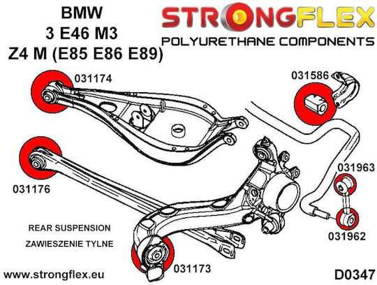 Strongflex Bushes for BMW E46 / M3 / Series 3 036238B