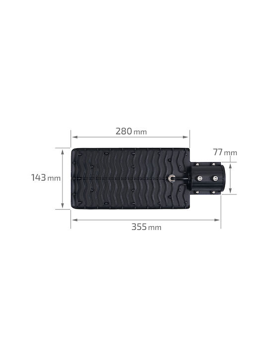 Eco Light Εξωτερικό Φωτιστικό LED Δρόμου 50W με Ψυχρό Λευκό Φως IP65 Μαύρο