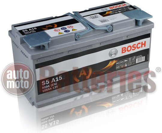 Bosch Batterie Auto S5A150 950A mit Kapazität 105Ah und CCA 950A Start/Stopp