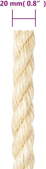vidaXL Σχοινί Verdreht 20mm 25m Sisal 6kg