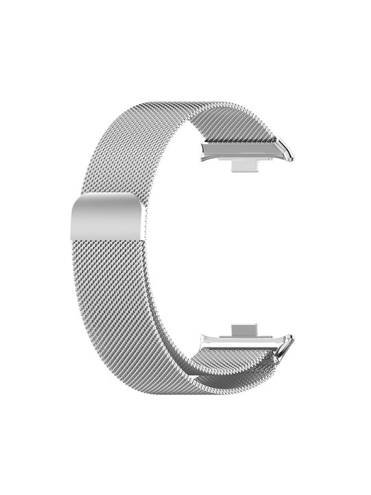 Xiaomi Mi Band 8 Pro Redmi Watch 4 Milan Magnetic Steel Mesh Watch Band Silver