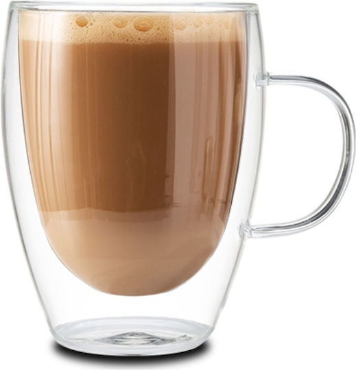 Berlinger Haus Set Căni Maro De sticlă Albe 300ml 2buc