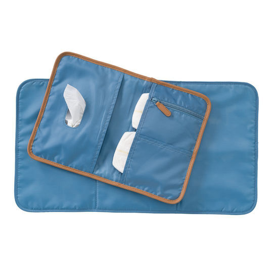 Fresk Tragbare Wickelauflage aus Stoff Blau 18x26cm