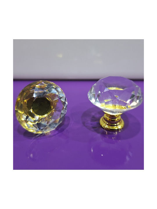 ACM Knob Furniture made of Zamak & Metallic & Crystal in Gold Color 11852 1pcs