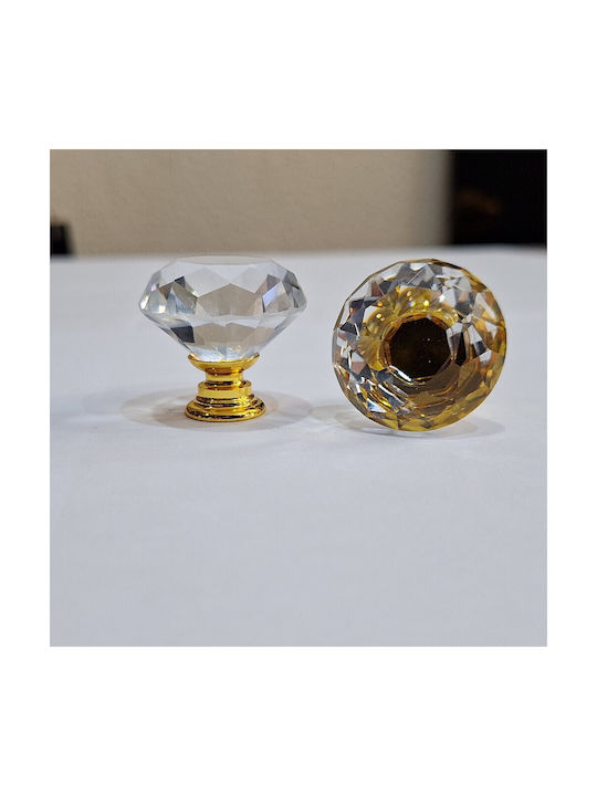 ACM Knob Furniture made of Zamak & Metallic & Crystal in Gold Color 11852 1pcs