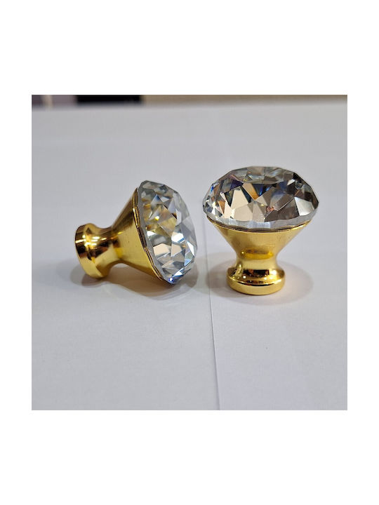ACM Knob Furniture made of Zamak & Metallic & Crystal in Gold Color 11850 1pcs