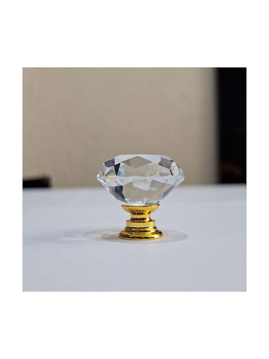 ACM Knob Furniture made of Zamak & Metallic & Crystal in Gold Color 11852 1pcs