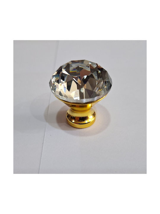 ACM Knob Furniture made of Zamak & Metallic & Crystal in Gold Color 11850 1pcs