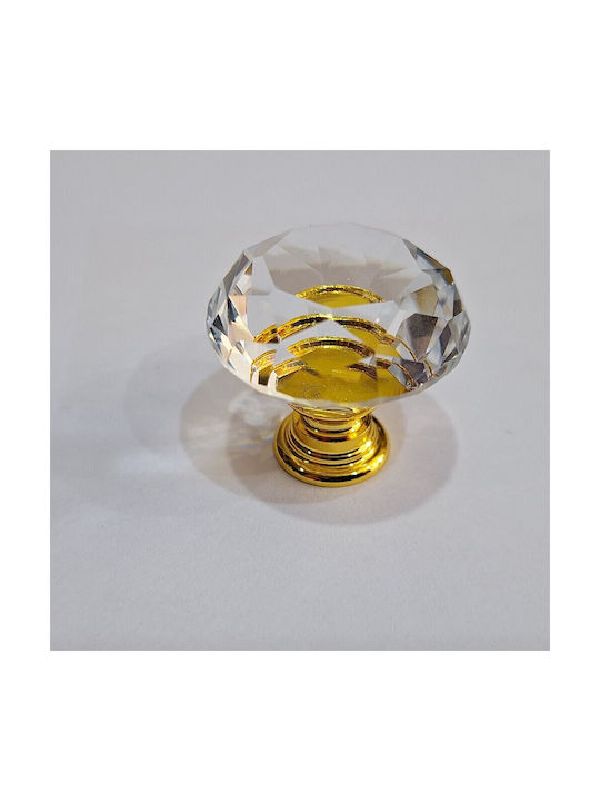 ACM Knob Furniture made of Zamak & Metallic & Crystal in Gold Color 11852 1pcs