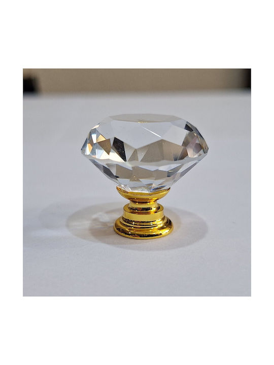 ACM Knob Furniture made of Zamak & Metallic & Crystal in Gold Color 11852 1pcs