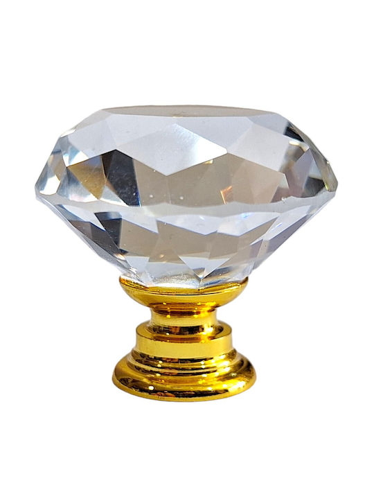 ACM Knob Furniture made of Zamak & Metallic & Crystal in Gold Color 11852 1pcs