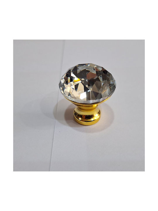 ACM Knob Furniture made of Zamak & Metallic & Crystal in Gold Color 11850 1pcs